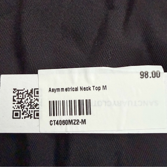 NWT Sanctuary Women’s Black Asymmetrical Long Sleeve Top - size medium - Picture 3 of 9